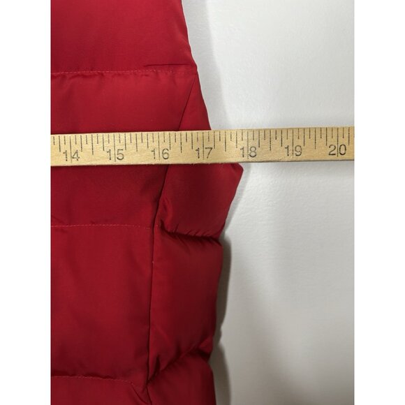 Talbots Red Puffer Sleeveless Zip Up Vest Down Feathers Pockets Size Small - Picture 7 of 10